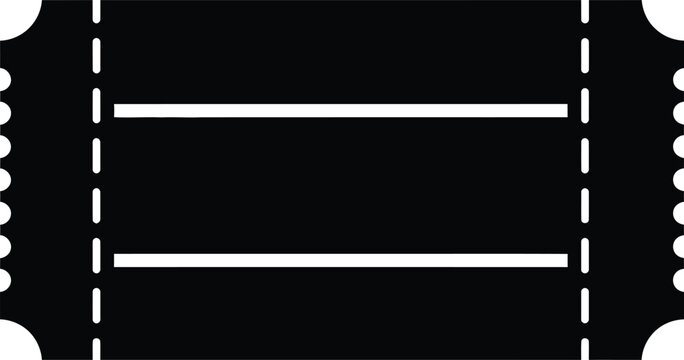 Film strip, movie ticket stub, cinema ticket, black and white vector