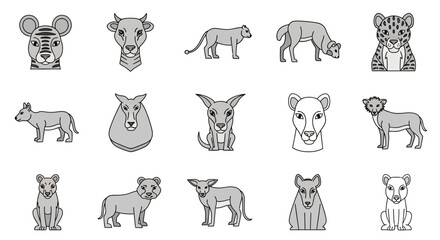 Various Cartoon Kangaroo and Koala Animals. © Haroh