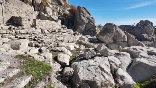 Autumn view of Ruins of Ancient thracian city of Perperikon, Kardzhali Region, Bulgaria