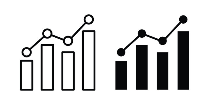 Analytics icon design. Editable Stroke. Isolated on white background