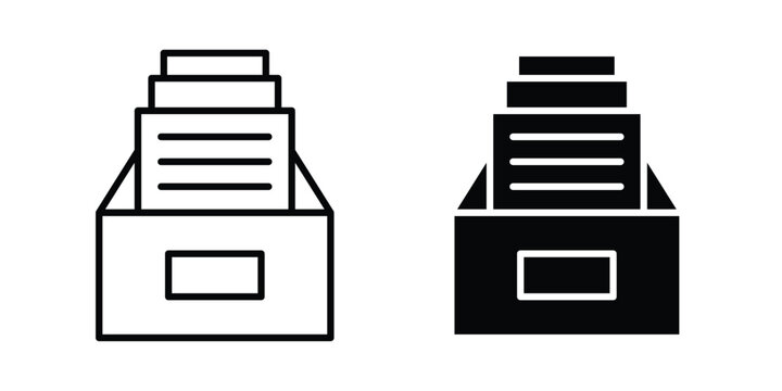 Archives icon design. Editable Stroke. Isolated on white background