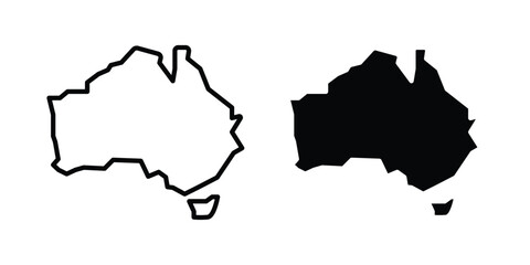 Australia map icon design. Editable Stroke. Isolated on white background © Warpiya