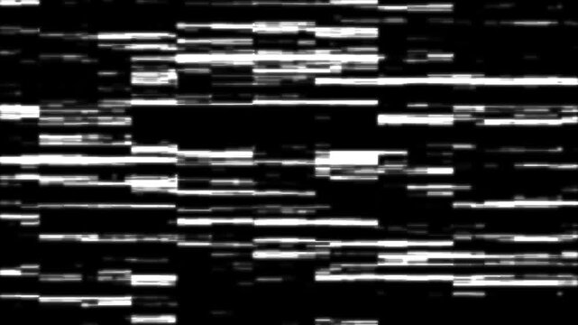 Glitch effect animation with black and white. Glitch effect abstract digital noise. Glitch effect technical error background.