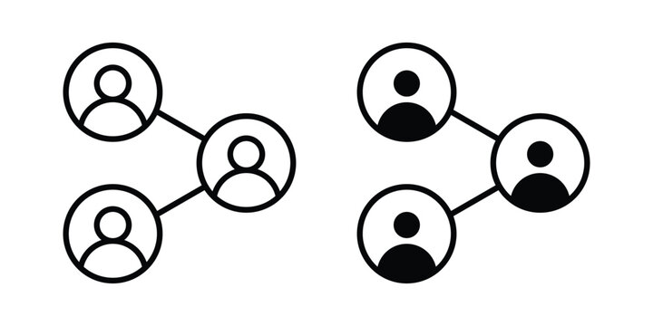 Business Connections icon design. Editable Stroke. Isolated on white background