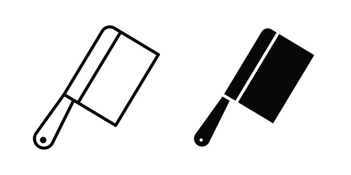 Butcher knife icon design. Editable Stroke. Isolated on white background