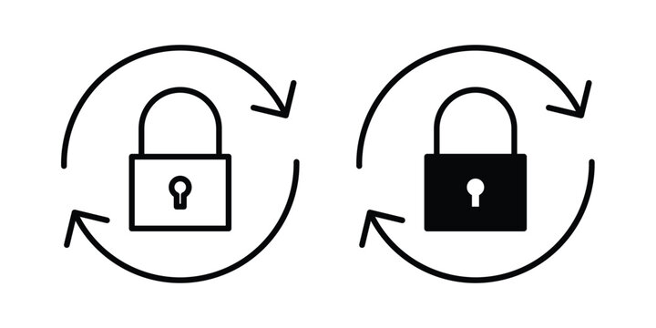 Change Password icon design. Editable Stroke. Isolated on white background