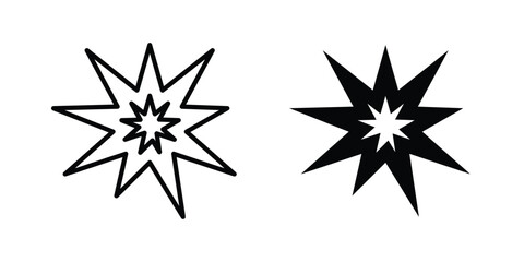 Obraz premium Explosion icon design. Editable Stroke. Isolated on white background