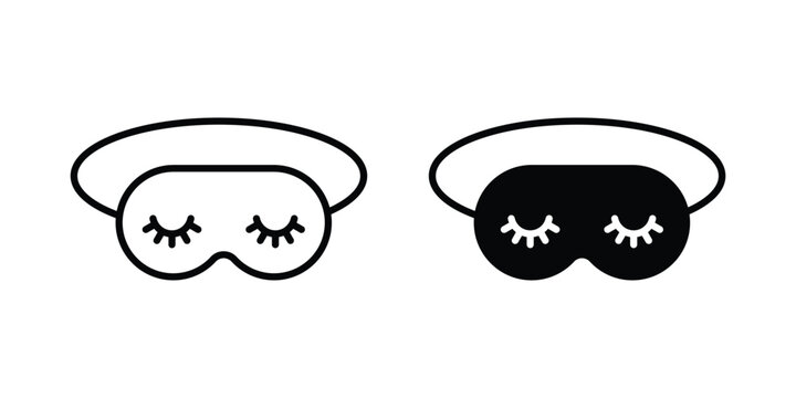 Eye mask icon design. Editable Stroke. Isolated on white background