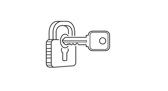 Key and padlock security device.