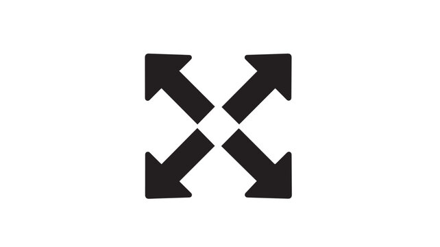 Arrows pointing outwards define a resizing icon in a simple monochromatic graphic style.