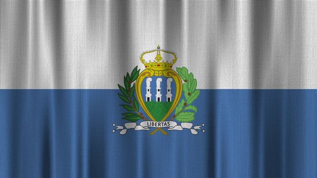 San Marino Flag Animation With Fabric Texture