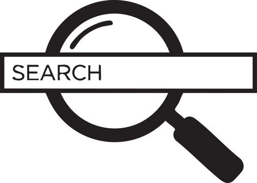 Magnifying glass, search icon, vector magnifying glass, search bar