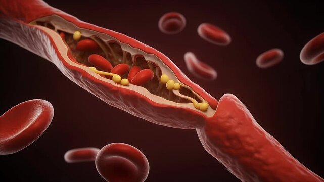 A crimson artery's intricate circulatory dance