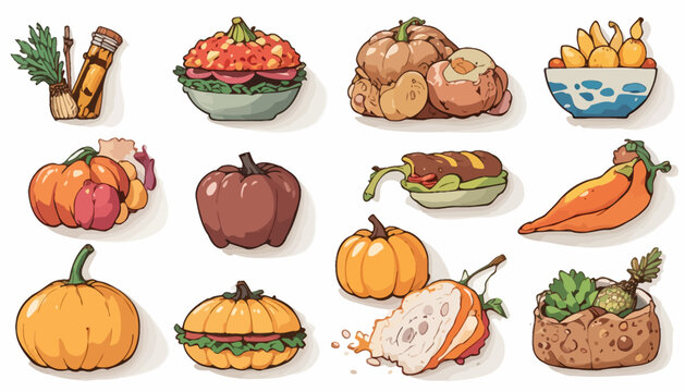 set of  fast food vector