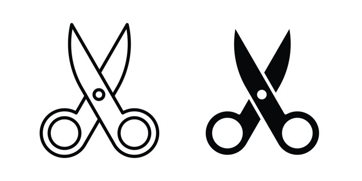 Hairdresser scissors icon design. Editable Stroke. Isolated on white background