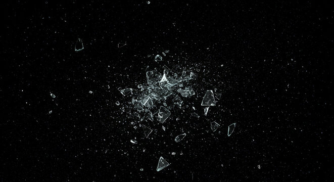 Stunning Shattered Glass Explosion in Dark Background