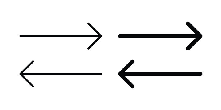 Left right direction icon design. Editable Stroke. Isolated on white background