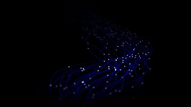 abstract neuron electric pulse blue background 3D video animation. Research technology energy concept