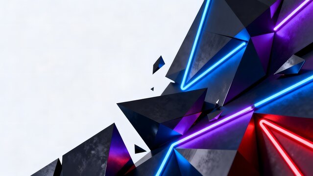 Abstract neon geometric shapes