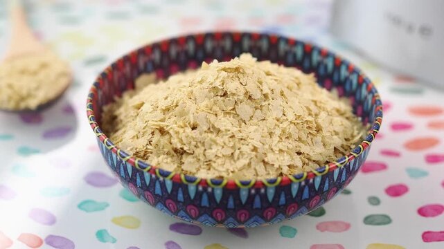 nutritional yeast flakes in a bowl 