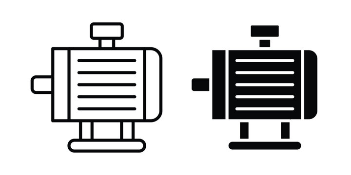 Motor icon design. Editable Stroke. Isolated on white background