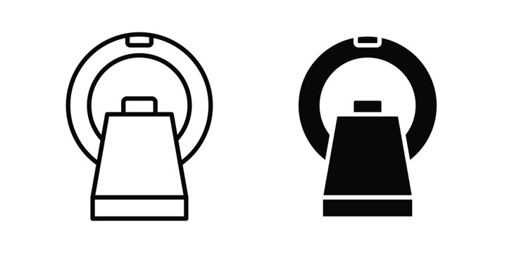 MRI scanner icon design. Editable Stroke. Isolated on white background