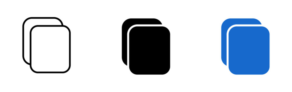 Copy and duplicate document icons for user interface design