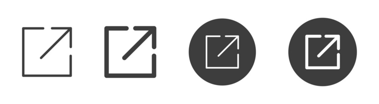 External link icons for web interface and application navigation