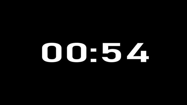 A wonderful white colors countdown animation,1 minutes to 0 minutes. Abstract 1 minute countdown animation with normal
