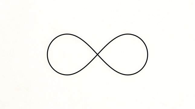 A simple, clean black infinity symbol drawn on a white background.