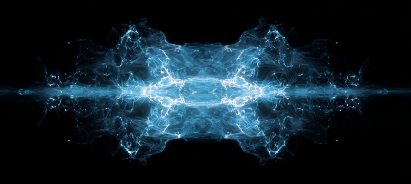 Blue electric or gravity energy. Generative AI technology.	
