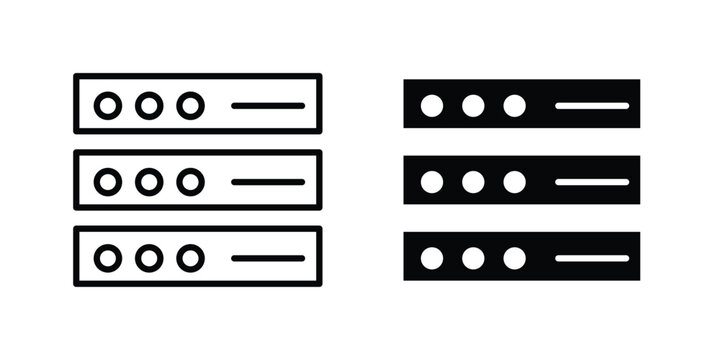 Server rack icon design. Editable Stroke. Isolated on white background