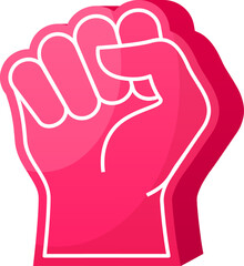 Obraz premium Pink clenched fist illustrating concepts of strength, activism, and resistance