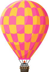 Fototapeta premium Hot air balloon with checkered pattern representing travel and freedom
