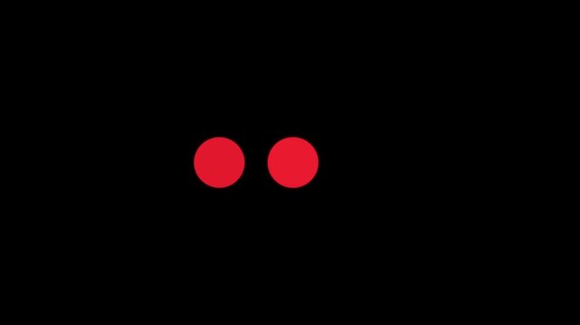 Animated Red Circle Loader Moving Left to Right on Dark Background. Directional Red Circle Loading Animation on Black Background with Smooth Motion