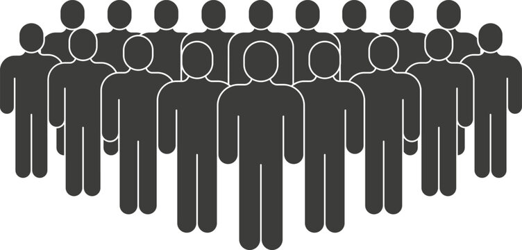 Group of abstract human figures representing community, teamwork, and social connection