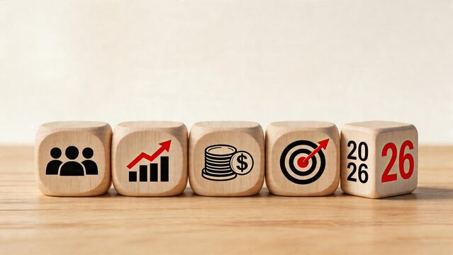 Business goals strategy planning teamwork success concept financial growth chart budget management target achievement future outlook corporate objectives team collaboration