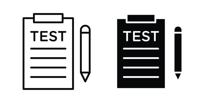 Test icon design. Editable Stroke. Isolated on white background