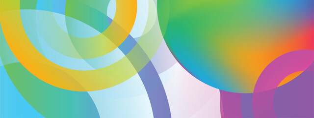Fototapeta premium Futuristic Colorful Geometric Banner Set featuring Dynamic Shapes and Minimalist Design for Tech Business Website Header and Social Media Backdrop.