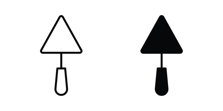 Trowel icon design. Editable Stroke. Isolated on white background