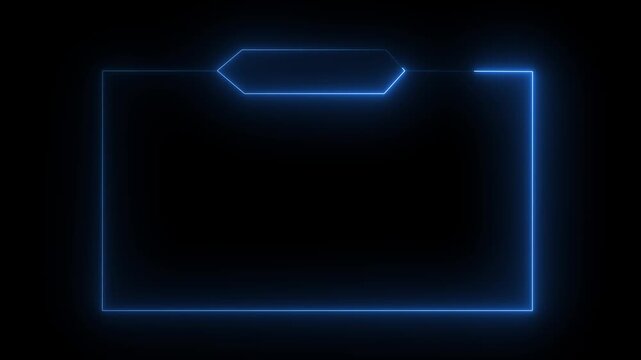 Live streaming Frame - Animated Neon Overlay Template, Gaming -4k black background icon animation