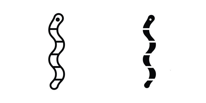 Worm icon design. Editable Stroke. Isolated on white background