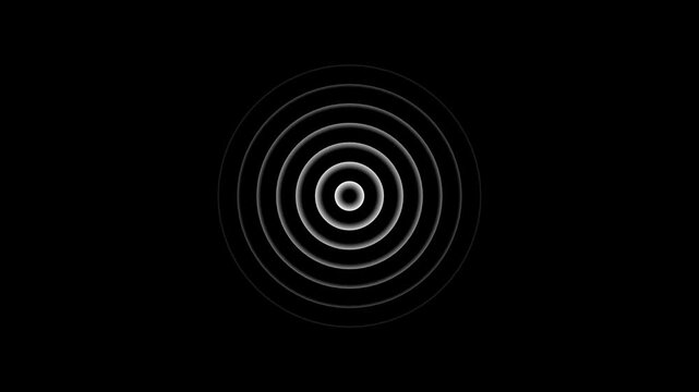 Abstract neon circle radio waves looping background. Abstract neon radio waves signal.Radio wave signal, radar concept.Abstract circuit 4k animation technology white background