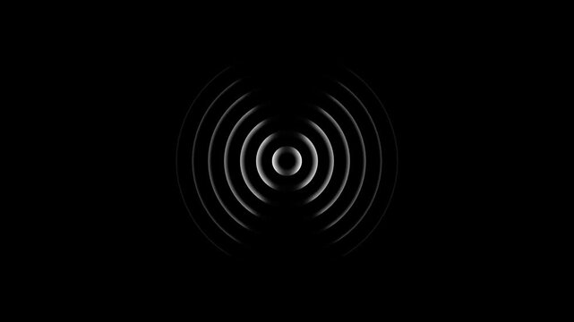 Abstract neon circle radio waves looping background. Abstract neon radio waves signal.Radio wave signal, radar concept.Abstract circuit 4k animation technology white background