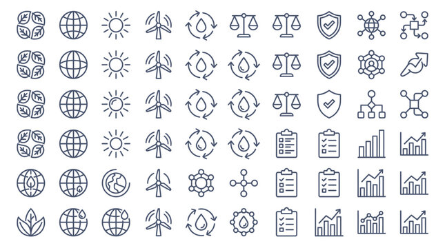 The infographic illustrates various business and technology icons on a white background.