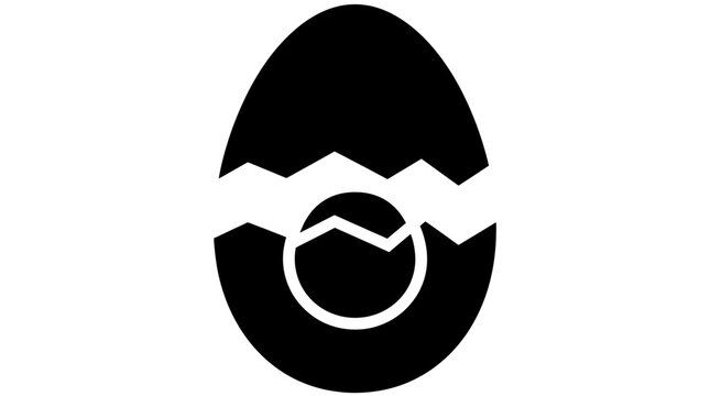 Egg Crack Open Hatching New Life Beginning Icon Symbol