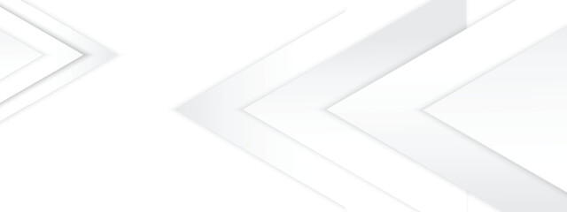 Fototapeta premium Modern White Minimalist Header with Clean Geometric Shapes and Subtle Gray Shadow for Corporate Business Presentation Background.