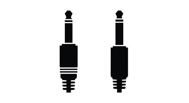 Audio jack silhouettes on a white background silhouette high quality