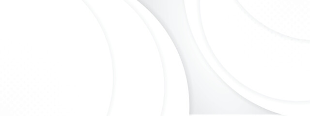 Fototapeta premium Futuristic White Geometric Banner with Tech Mesh Pattern and Clean Lines for Professional Digital Marketing and Website Header.
