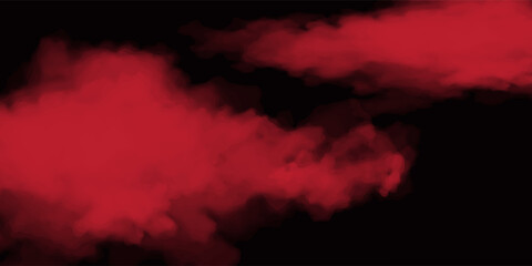 Realistic long red smoke or haze, overlay effect on a transparent background. Hot fire and flame, magic fog, vapor. Abstract vector illustration © muhammad